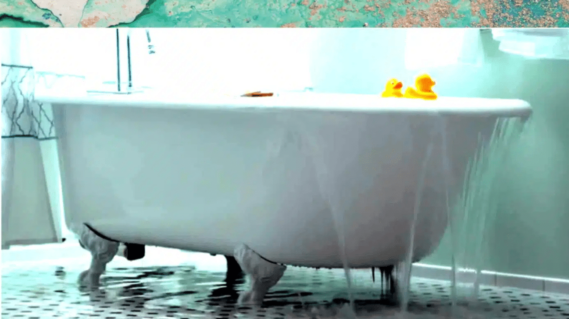 Baignoire, image de débordement à contrôler