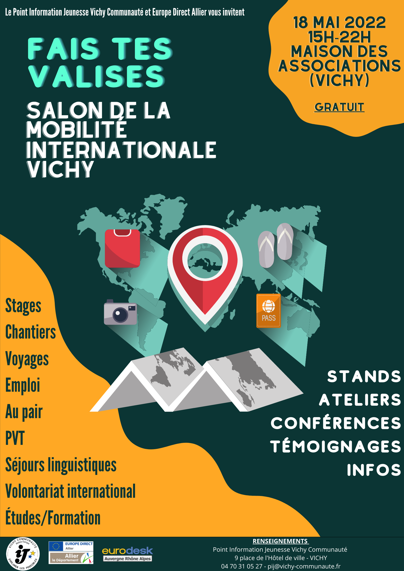 [SUR PLACE] Fais tes valises - Salon de la mobilité internationale @ Maison des Associations | Vichy | Auvergne-Rhône-Alpes | France